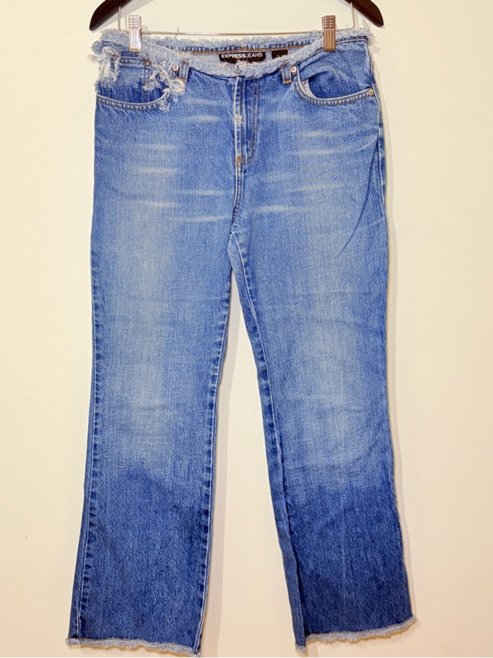 Express Light to Medium Blue Straight Leg Jeans